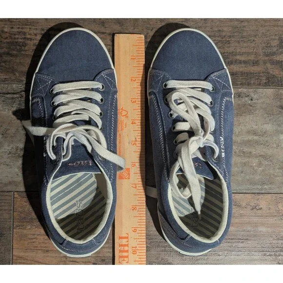 Taos Star Canvas Lace-Up Sneakers - Retro Blue Wash - Women's Casual Shoes - Picture 5 of 6